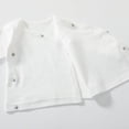 thumbnail image 5 of JAJAHO Baby Boy Girl Clothes Long Sleeve Shirts For Infant Button Up V Neck Breathable Solid Color Basic Tee 0-12M Versatile Tops, 5 of 8