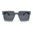 thumbnail image 2 of Rubberized Soft Matte Luxury Thick Horn Rim Mobster Sunglasses Grey - Black, 2 of 4