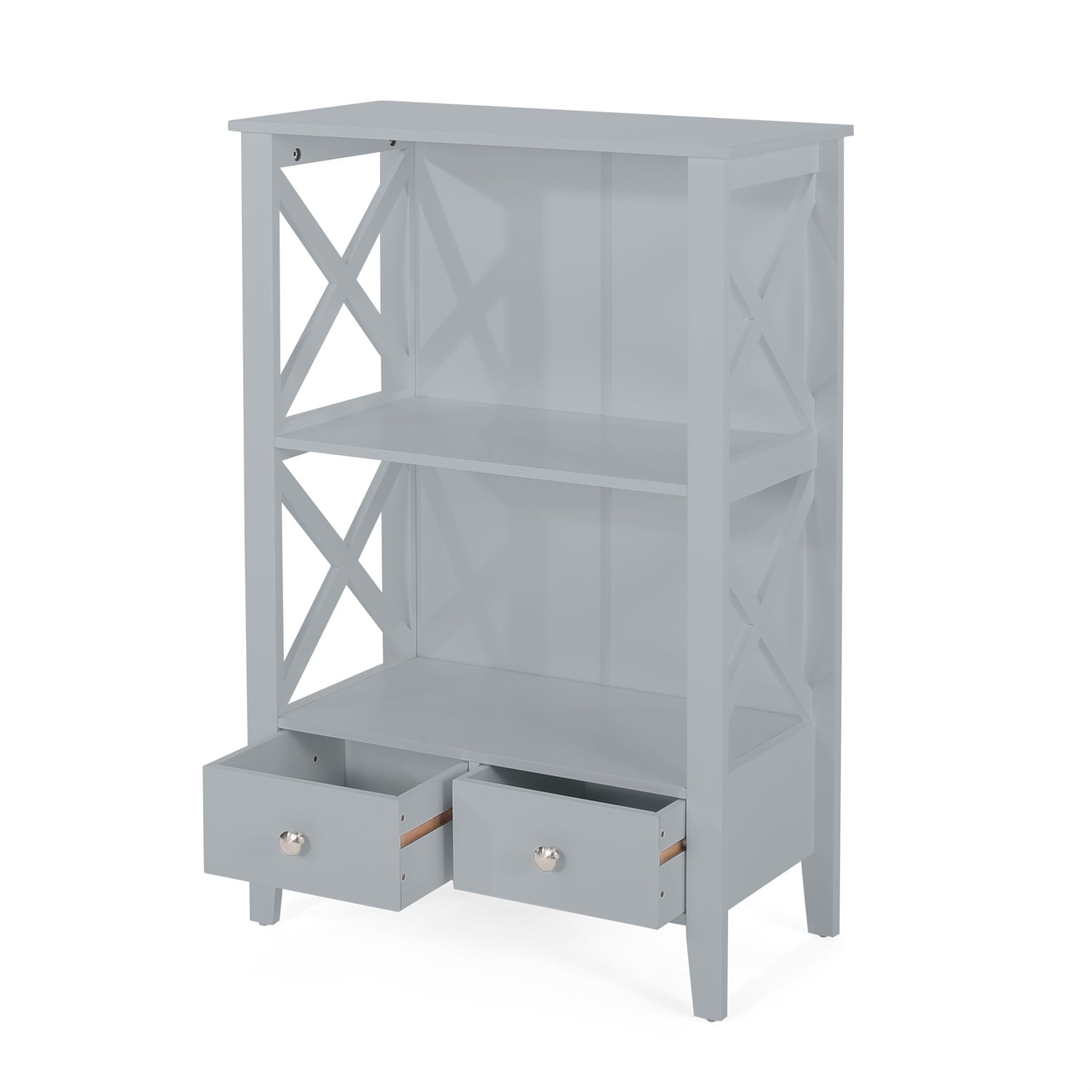 Kadyn Floor Storage Rack, Bathroom Storage Rack with Drawers, Modern Accent Storage Cabinet with Drawers, Gray Kadyn Floor Storage Rack, Bathroom Storage Rack with Drawers, Modern Accent Storage Cabinet with Drawers, Gray