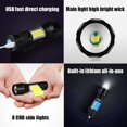 Mini Keychain Flashlight LED Rechargeable Torch Portable USB