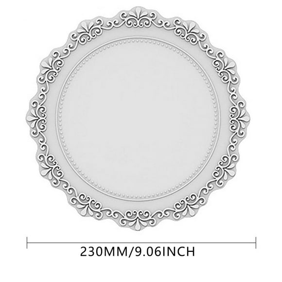Kitchen Utensil Set Luxury Silicone Placemat With Lace Flower Design Easy To Wash Long Life, Gray