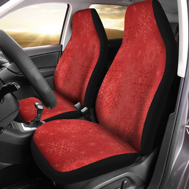 Juego de 2 fundas para asientos de coche ABPHQTO vacaciones plateadas abstracto rojo Navidad