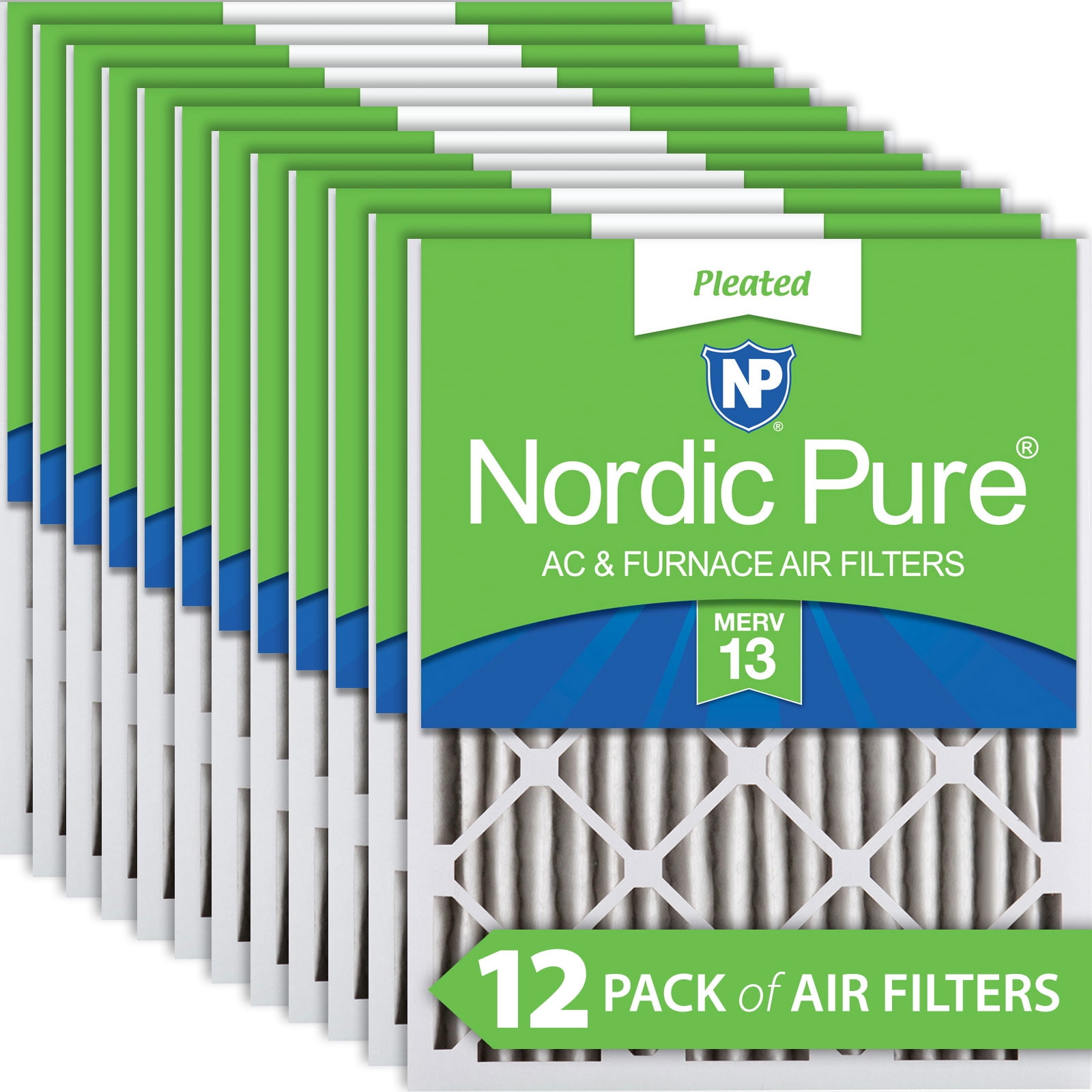 3 Pack Nordic Pure 14x25x2 MERV 13 Plus Carbon Pleated AC Furnace Air Filters