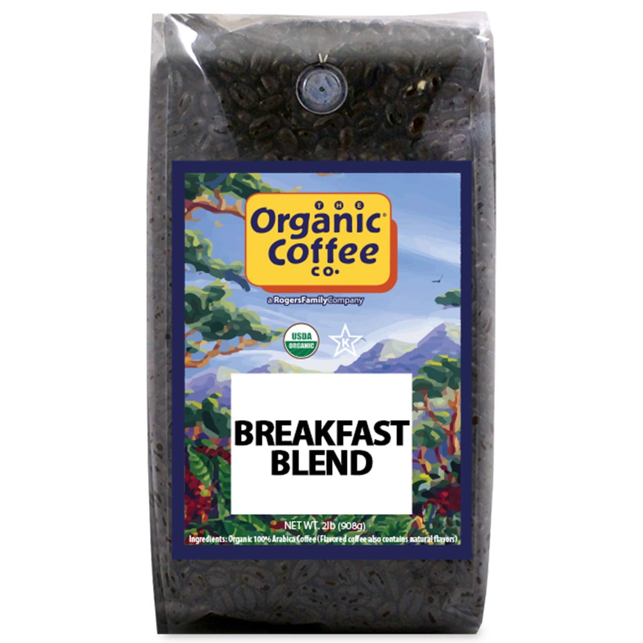The Organic Coffee Co. Breakfast Blend Whole Bean Coffee 2LB (32 Ounce