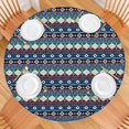 thumbnail image 2 of Floral Boho Motif Stretch Tablecloth for Round Tables, 44 Inch Diameter Fits 38-42 Inches, 2 of 7