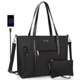 thumbnail image 1 of Laptop Tote Bag for Women 17.3 Inch Laptop Bag Large Teacher Tote Bag Waterproof Nylon Work Bag with Wristlet Wallet Computer Tote Bag Handbag Satchel Shoulder Bag (2pcs), 1 of 8