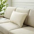 thumbnail image 4 of Enhance 24" Lumbar Performance Velvet Throw Pillow Ivory, 4 of 4
