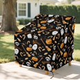 thumbnail image 6 of Renewold Outdoor Patio Chair Covers Dust Proof Water Resistant Swivel Lounge Chair Covers Halloween Home Decor for 4-6 Stackable Dining Chairs, 38"W x 38"D x 36"H, Cute Ghost Pumpkin Black, 6 of 7