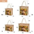 thumbnail image 3 of Jute Tote Bag with Zipper Pocket Reusable Grocery Shopping Bags for Beach, Travel & More 9.8x9.8in Cute Highland Cow, 3 of 8