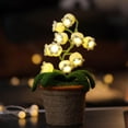 thumbnail image 6 of Lily of The Valley Lamp, Crochet Artificial Flowers with Night Lights, Cordless Table Lamp - Women Gift Ideas for Christmas Valentine Mother's Day, Desk Home Decorations (Pink), 6 of 12