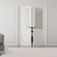 thumbnail image 2 of 56" X 80" French Doors Half Glass Prefinish Interior Pantry Door Solid Core Double Door With Hardware Kit / Handles, 2 of 8