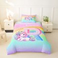 thumbnail image 2 of Erosebridal Cute Rainbow Unicorn Twin Bedding,Watercolor Alphabet R Girls Personalized Gifts Duvet Cover Set For Kids,Reversible Pink 2pcs,No Comforter, 2 of 6