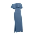 thumbnail image 2 of VISgogo, vestido de noche con hombros descubiertos para mujer, elegante vestido de baile con volantes de Color sólido para cóctel, fiesta de boda VISgogo moda, 2 of 9