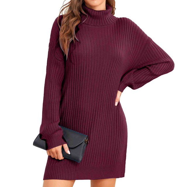 Vestido suéter de cuello alto para mujer NikouMX XS