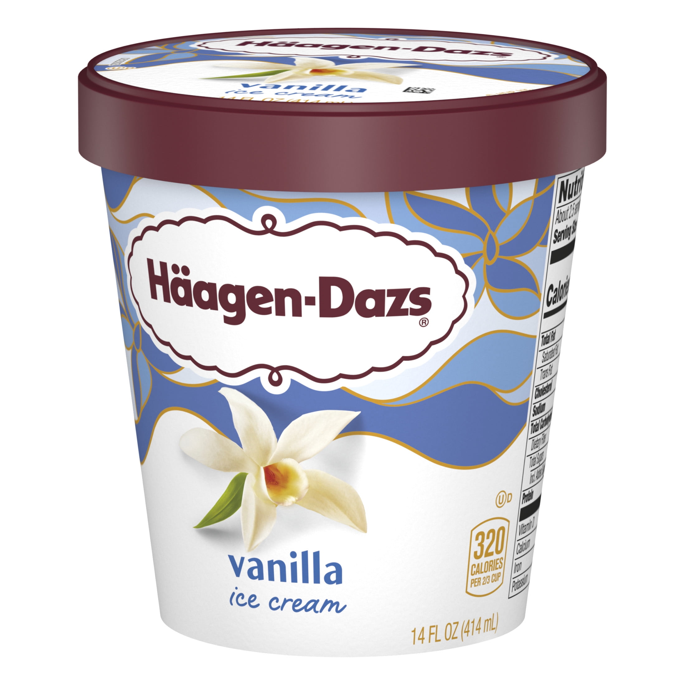 Haagen Dazs Vanilla Ice Cream, Gluten Free, Kosher, 14 oz