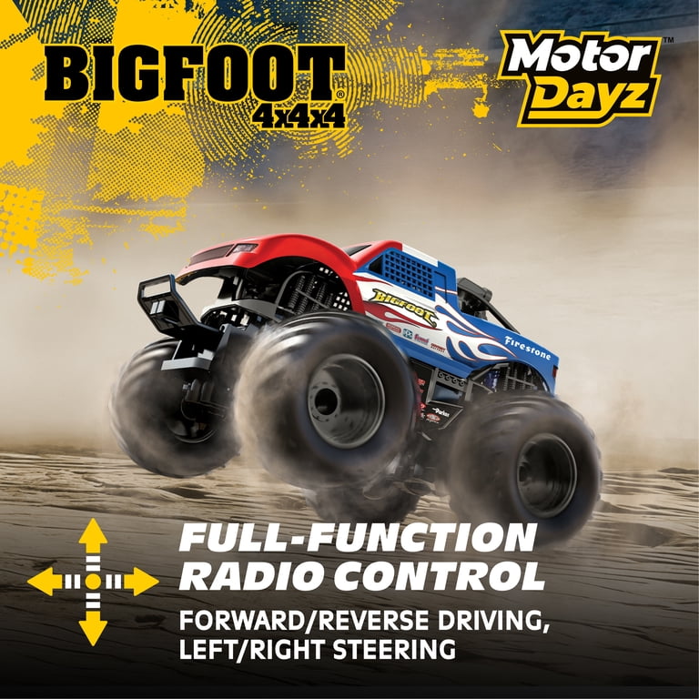 Motor Dayz (1:24) Radio Control Bigfoot Monster Truck, Red, White