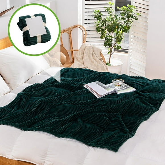 Birdeem Couverture en Flanelle Douce avec Motif Rayé, Couverture en Polaire pour Canapé Lit et Sieste, Couverture Chaude et Confortable Idéale pour la Détente à la Maison, Taille 39.4 x 59.1 Pouces