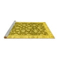thumbnail image 2 of Ahgly Company Machine Washable Indoor Round Oriental Yellow Traditional Area Rugs, 6' Round, 2 of 4
