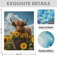 thumbnail image 3 of Diamond Art Kit for Adults, Cow Sunflowers Rural Scene Diamond Painting for Adults Beginners, DIY Diamond Art Painting Kits, 5D Diamond Painting Crafts for Home Decor 12x16 Frameless, 3 of 7