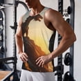 thumbnail image 5 of Uemuo Seaside Sunset Cool Dragon Pattern Men's Muscle Shirts Sleeveless Dry Fit Gym Workout Tank Top Lightweight Sports Tank Top Beach Tank Top, Loose-fit Sleeveless Shirt-4X-Large, 5 of 7