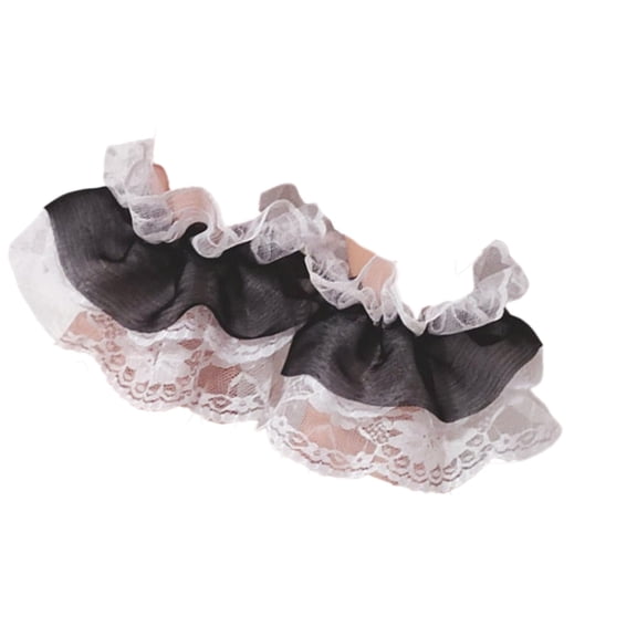 Handmade Lace Faux Sleeves Ruffled Arm Sleeves Hand Sleeves with Multilayered Design Elastic Wrist Covers for Roleplay