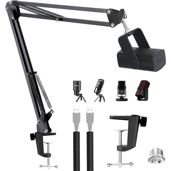wqlpp-Mic Boom Arm Compatible with RODE NT USB/USB+/USB Mini/XCM-50 Condenser Microphone, Microphone Stand with Cable Sleeve