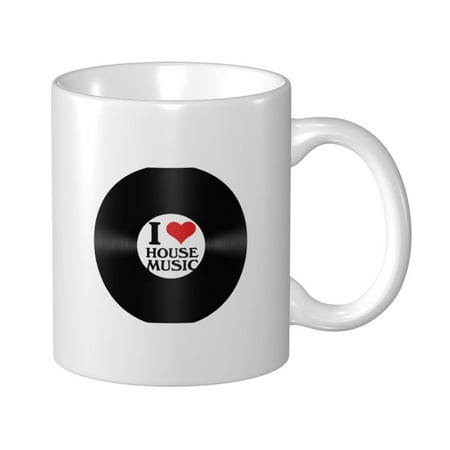 

I Love House Music Coffee Tea Ceramic Mug Office Work Cup Gift