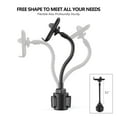thumbnail image 3 of Heavy Duty Cup Holder Phone Mount with Flexible Gooseneck and 360 Degree Rotation - Black, 3 of 7