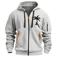 thumbnail image 2 of SGFCWSX Mens Zip up Hoodie Men Hooded with Pockets Casual Graphic Fleece Jacket Gray Size S, 2 of 2