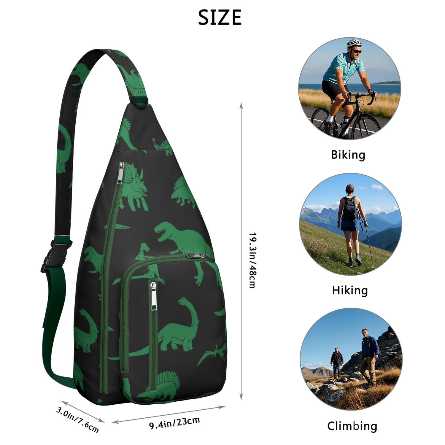 Dino Skeleton Shoulder Bag&nbsp;- Unique Prehistoric Design Sling Pack (Stylish & Functional)