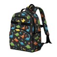thumbnail image 2 of Dinosaur and Leaves Black Pattern Cute School Backpack Bag for School with Padded Back and Adjustable Shoulder Straps 15.25"x11.5"x5.25", 2 of 5