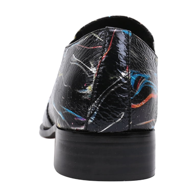 Santimon Men Genuine Leather Dress Shoes Printed Patent  display picture 3