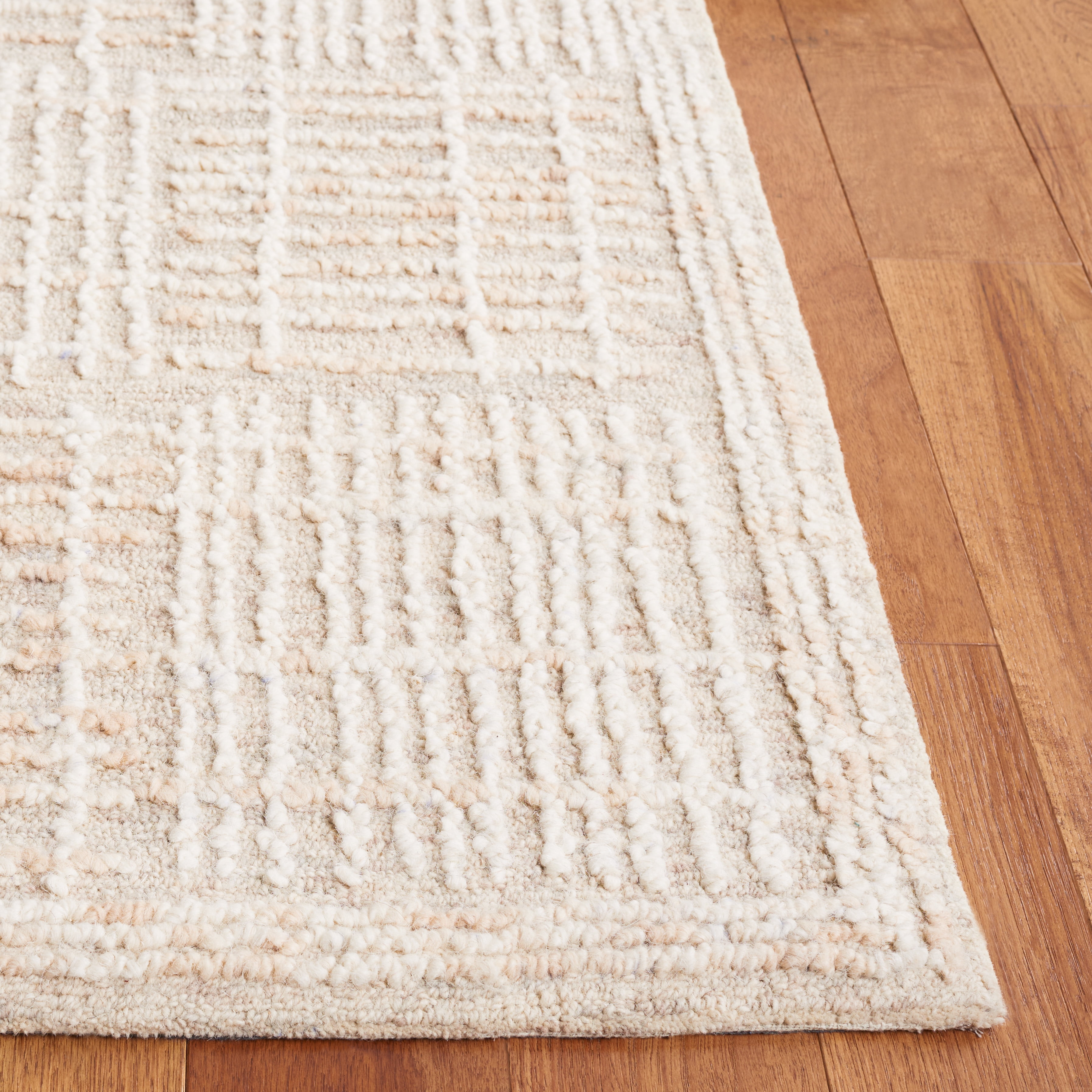 SAFAVIEH Abstract Milan Striped Area Rug, Light Brown/Ivory, 5' x 8'