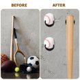 thumbnail image 4 of 6 Pcs Baseball Bat Holders Multipurpose Sturdy Bat Racks Wall Mounted Display Hangers, 4 of 8