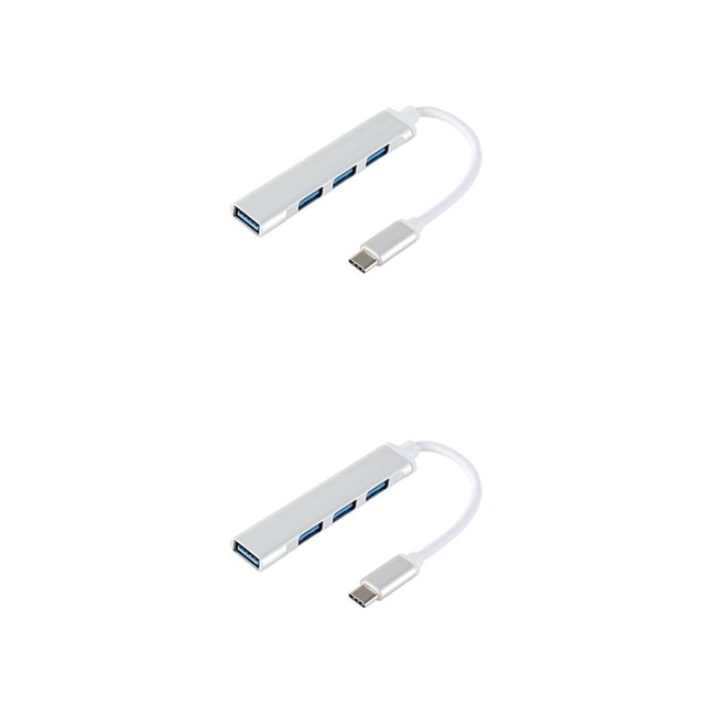 Bearachild Oficina del cargador del cargador de la estación del muelle del adaptador del divisor del concentrador del USB Plata Tipo-C 2Conjunto