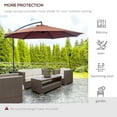 thumbnail image 6 of Outsunny 10' Cantilever Hanging Tilt Offset Patio Umbrella with UV & Water Fighting Material and a Sturdy Stand, Brown, 6 of 10