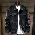 thumbnail image 4 of Abrigo vaquero para hombre, chaqueta vaquera con botones, holgado, con agujeros, rasgado, estilo rockero, de Corea, nuevo, al precio más bajo, ropa de hombre de moda desgastada, 4 of 4