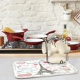 thumbnail image 2 of GZHJMY Trendy Collection Paris Eiffel Tower Symbols Absorbent Dish Drying Mat Microfiber Kitchen Countertop Table Protector Multi-Purpose Counter Rack Sink Drainer Pad (16" x 18"), 2 of 6