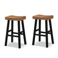 thumbnail image 3 of Furniture of America Quyra Solid Wood Indoor Saddle 30.5-inch Bar Stools, Brown and Black (Set of 2), 3 of 6