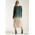 thumbnail image 2 of Ombre Front Knot Detail Long Sleeve Maxi Dress With Raw Hem S, 2 of 2