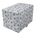 thumbnail image 1 of Butterfly Dog Crate Cover, Bluebell Flowers and Flying Moth Insects on Pastel Background Print, Easy to Use Pet Kennel Cover Small Dogs Puppies Kittens, 7 Sizes, Pearl Multicolor, by Ambesonne, 1 of 1