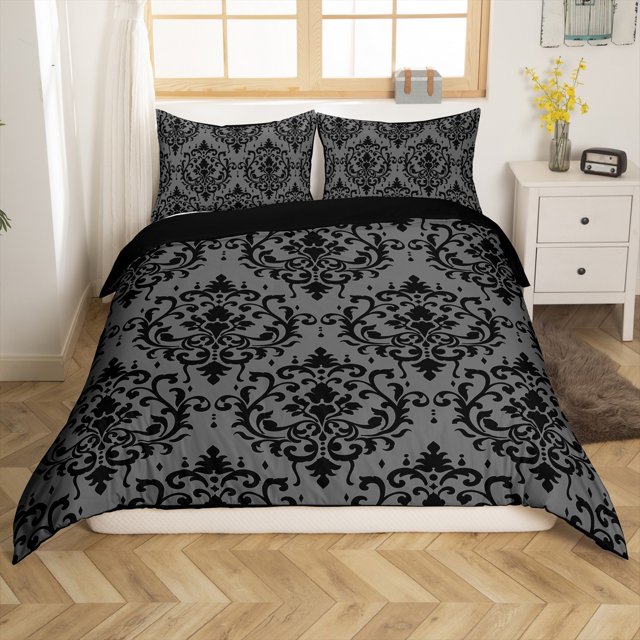 Erosebridal Housse de Couette Damassée Tribale Simple, Housse de Couette à Imprimé de Fleurs Mandala Simple, Décor Style Bohémien, Réversible (Sans Couette)