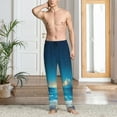 thumbnail image 2 of Kdxio Night Sky Beach Scene Pattern Men's Pajama Pants, Elastic Waist with Drawstring and Pockets, Comfortable Loungewear-3X-Large, 2 of 6