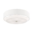 thumbnail image 2 of Livex Lighting Meridian 9.5" 5-Light Metal & Fabric Semi Flush in Brushed Nickel, 2 of 9