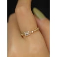 thumbnail image 3 of Japanese Style Luxury 925 Sterling Silver Ring, Princess Square Shape, Exquisite Women's Ring, 3 of 5