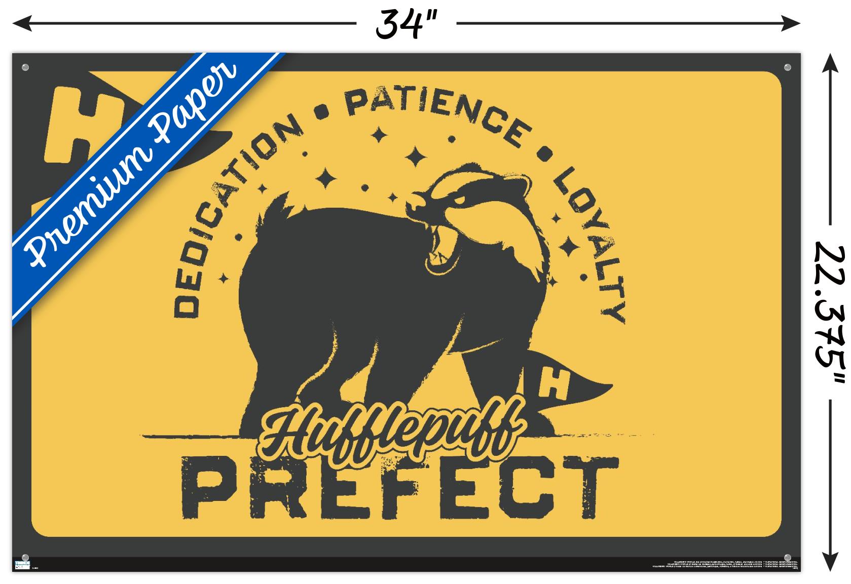 The Wizarding World: Harry Potter - Hufflepuff Clubhouse Crest Wall Poster with Pushpins, 22.375" x 34"