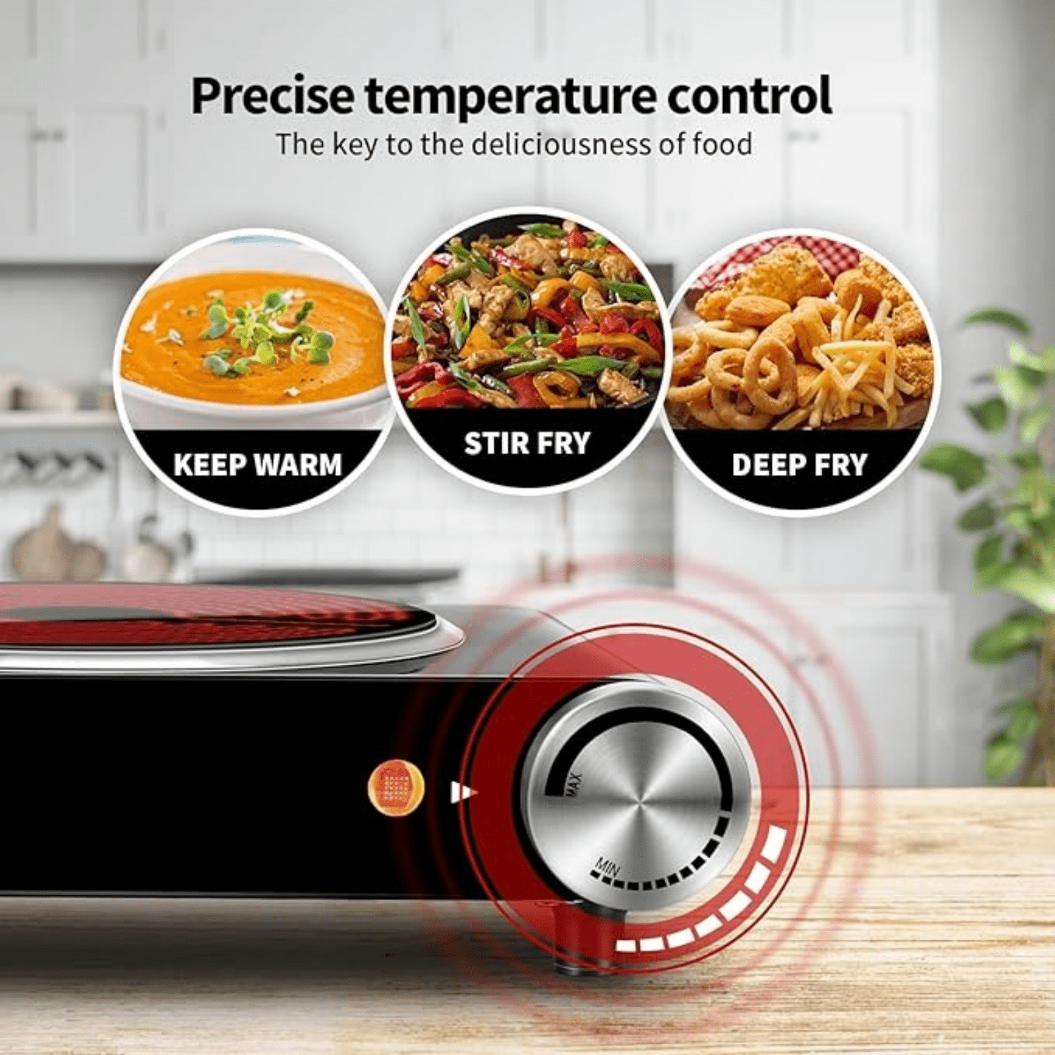 Hot Plate, Single Burner for Cooking, 1200W Portable Infrared Ceramic Electric Stove with Adjustable Temperature, 7.1” Cooktop for Home/RV/Camp, Compatible for All Cookwares, Black