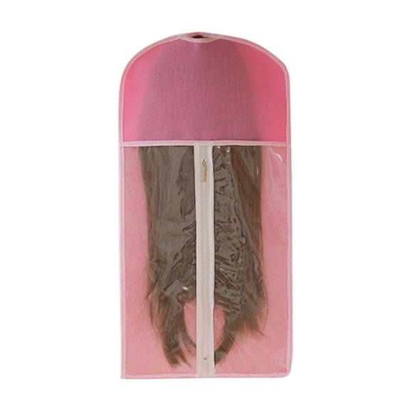HBBKVI Hanging Wig Storage Bag 24x12in Fabric Plastic Moisture-proof Dustproof Portable for Cosplay Travel