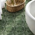 thumbnail image 4 of 10 Pcs Dark Green Marble Peel and Stick Floor Tiles, 12x12 in Covers 10 Sq. Ft. Self‑Adhesive DIY Vinyl Flooring, Removable & Waterproof for Bathroom, Kitchen, Walls, Bedroom, 4 of 8