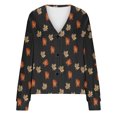 thumbnail image 4 of Puntoco Chaqueta De Punto Informal Con Estampado De Hojas Para Mujer, Chaqueta Con Botones, Abrigo De Felpa, Para Otoño E Invierno, 4 of 4